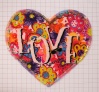 Аппликации пришивные с пайетками Сердце LOVE 17*16см 