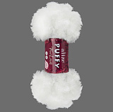 Пряжа Puffy Furlove (55 белый) (5шт)100г/6,3м (100% ПЭ)