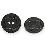 8690 Пуговица 40L (25мм) 2 прок. черный (10 шт)